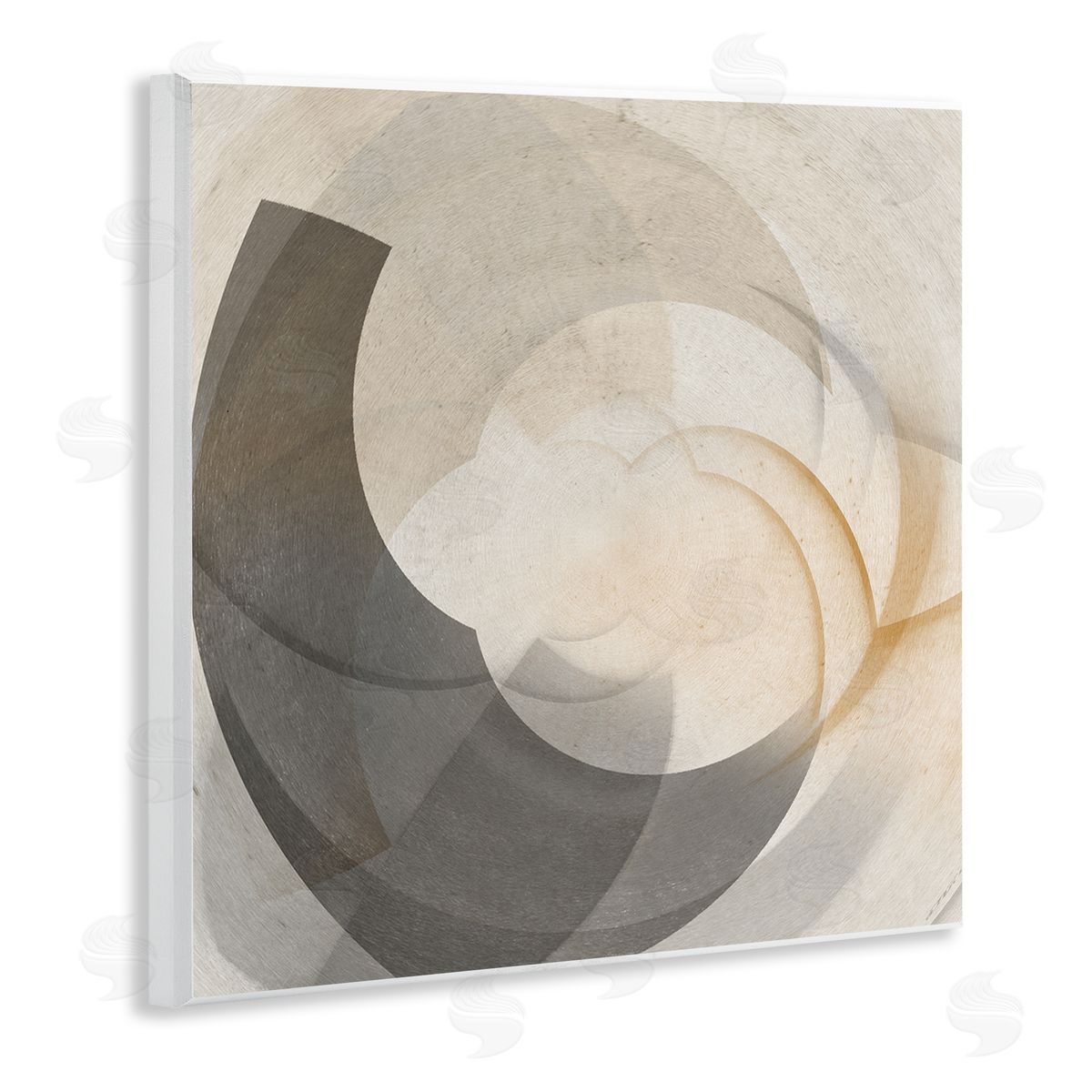 Noah Bay Shadowed Swoop Abstraction Wooden Wall Plaque Art Print