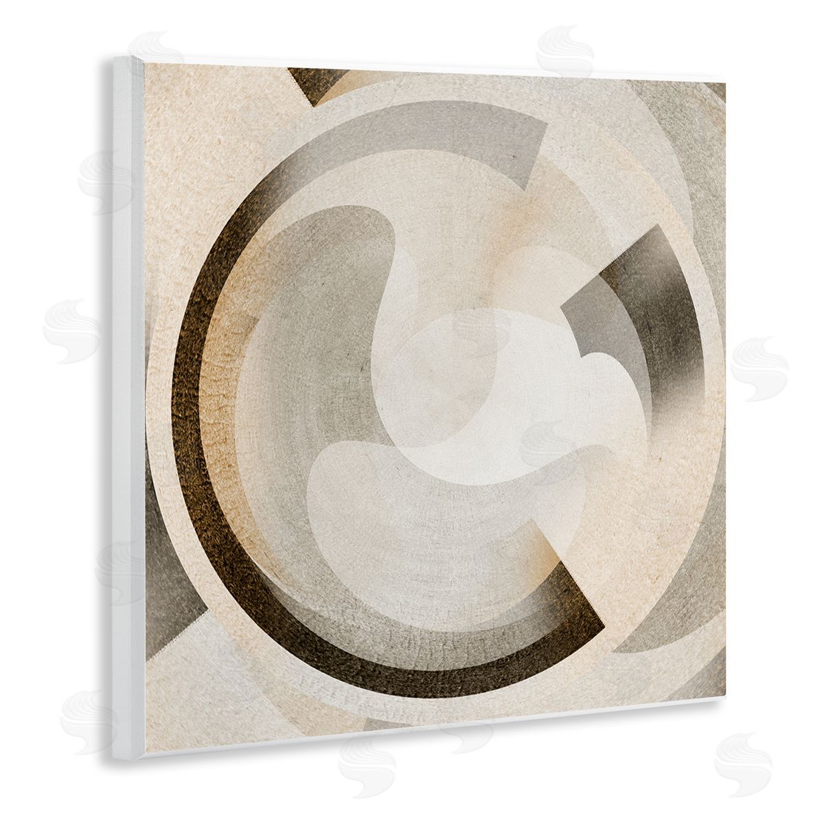 Noah Bay Round Arches Neutral Wooden Wall Plaque Art Print