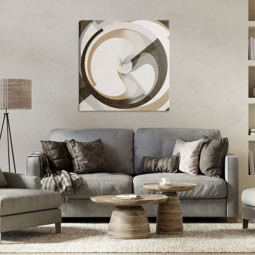 Noah Bay Neutral Tones Vortex Canvas Wall Art Print in Room