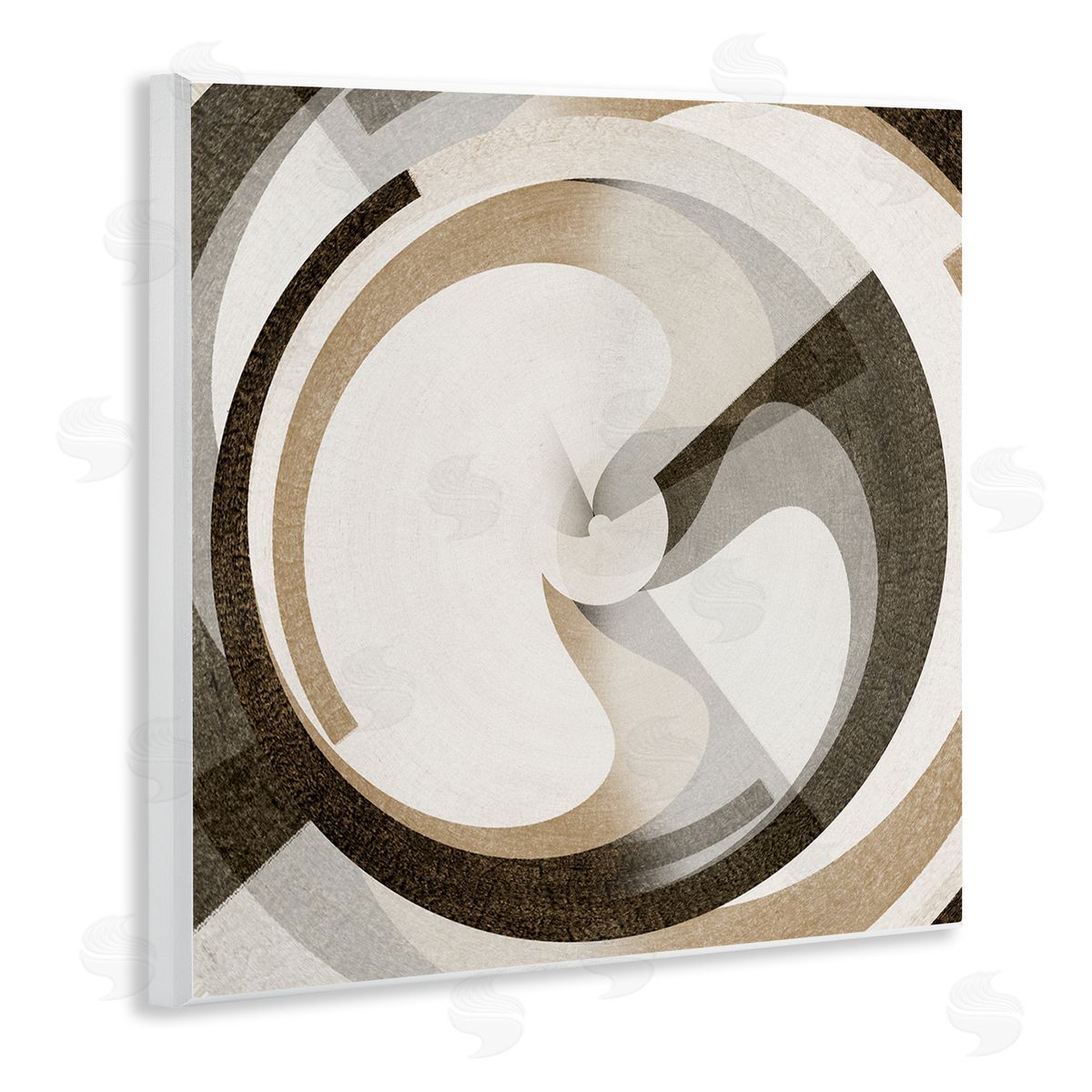 Noah Bay Neutral Tones Vortex Wooden Wall Plaque Art Print