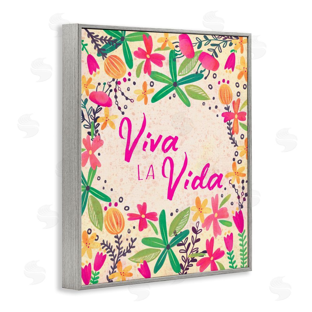 Josefina Viva la Vida Flores Tropicales Gray Framed Giclee Wall Art Print