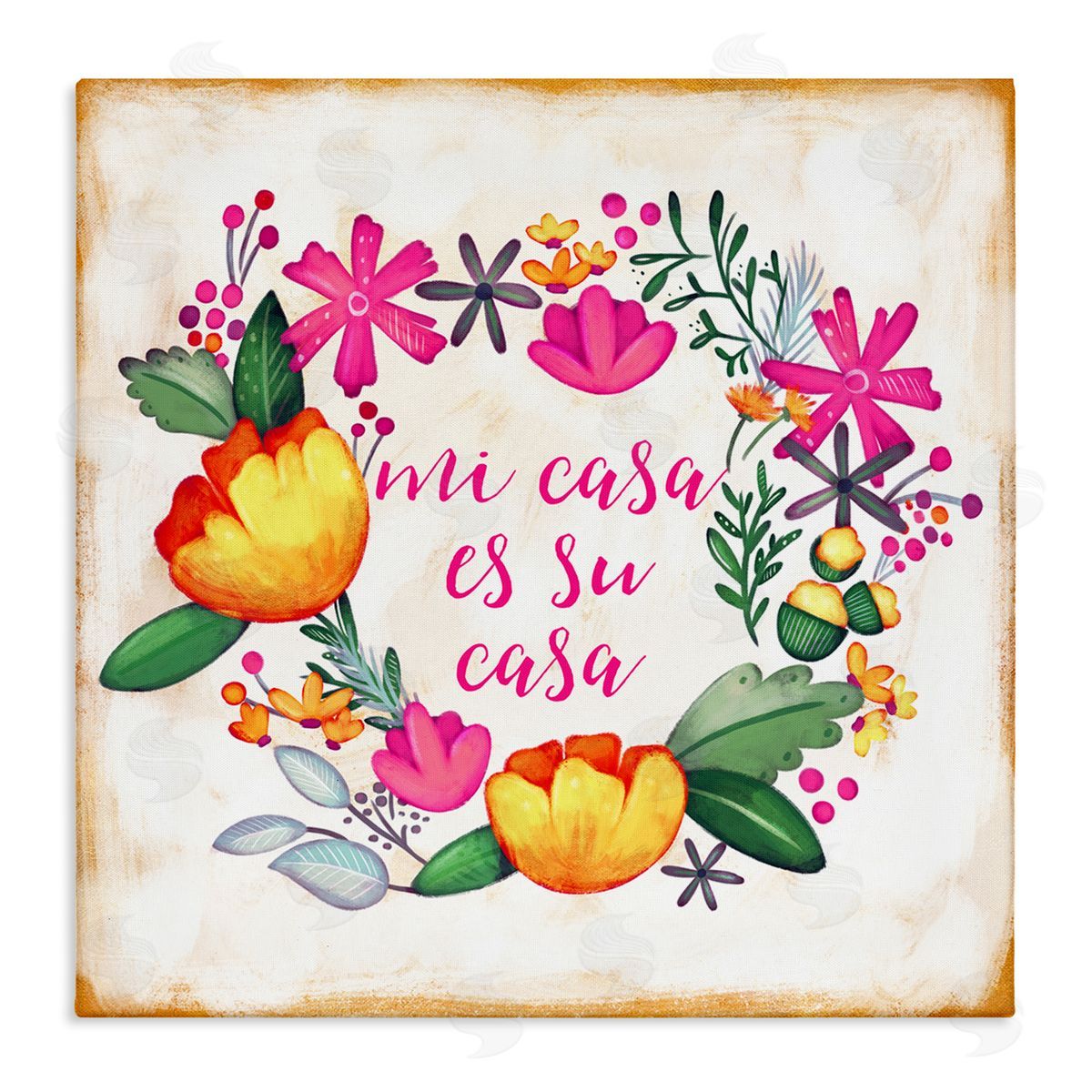 Josefina Mi Casa Es Su Casa Floral Canvas Wall Art Print