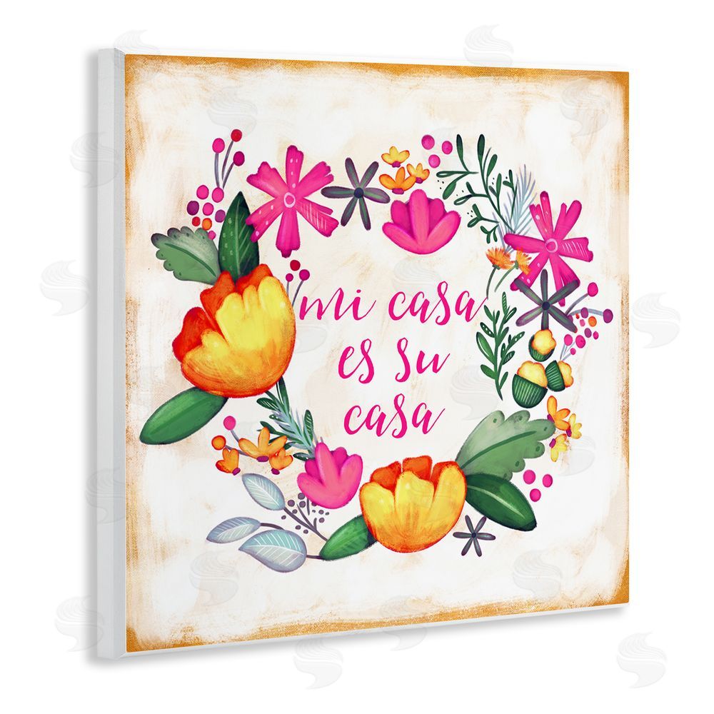 Josefina Mi Casa Es Su Casa Floral Wooden Wall Plaque Art Print