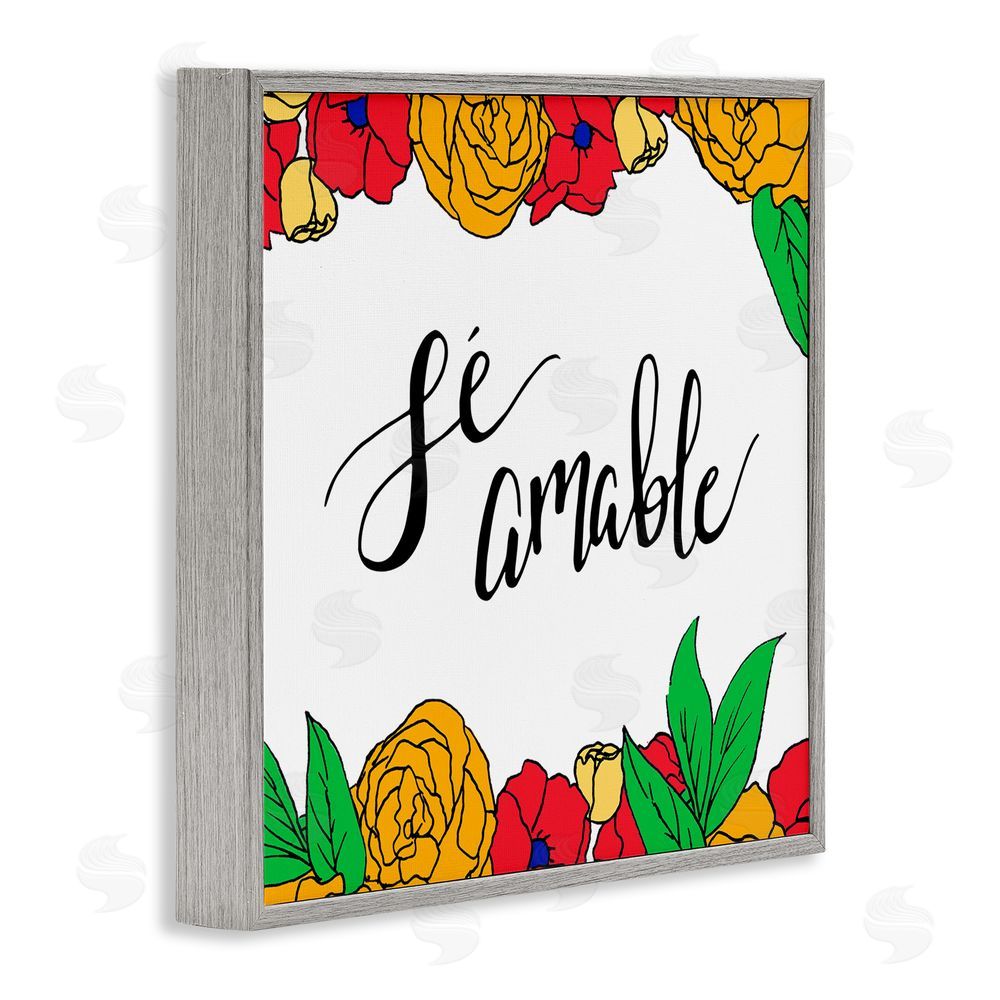 SD Graphics Studio Sé Amable Florales Tropicales Gray Framed Giclee Wall Art Print