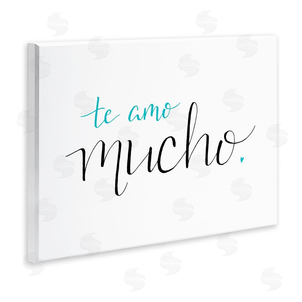 SD Graphics Studio Te Amo Mucho Turquesa Wooden Wall Plaque Art Print