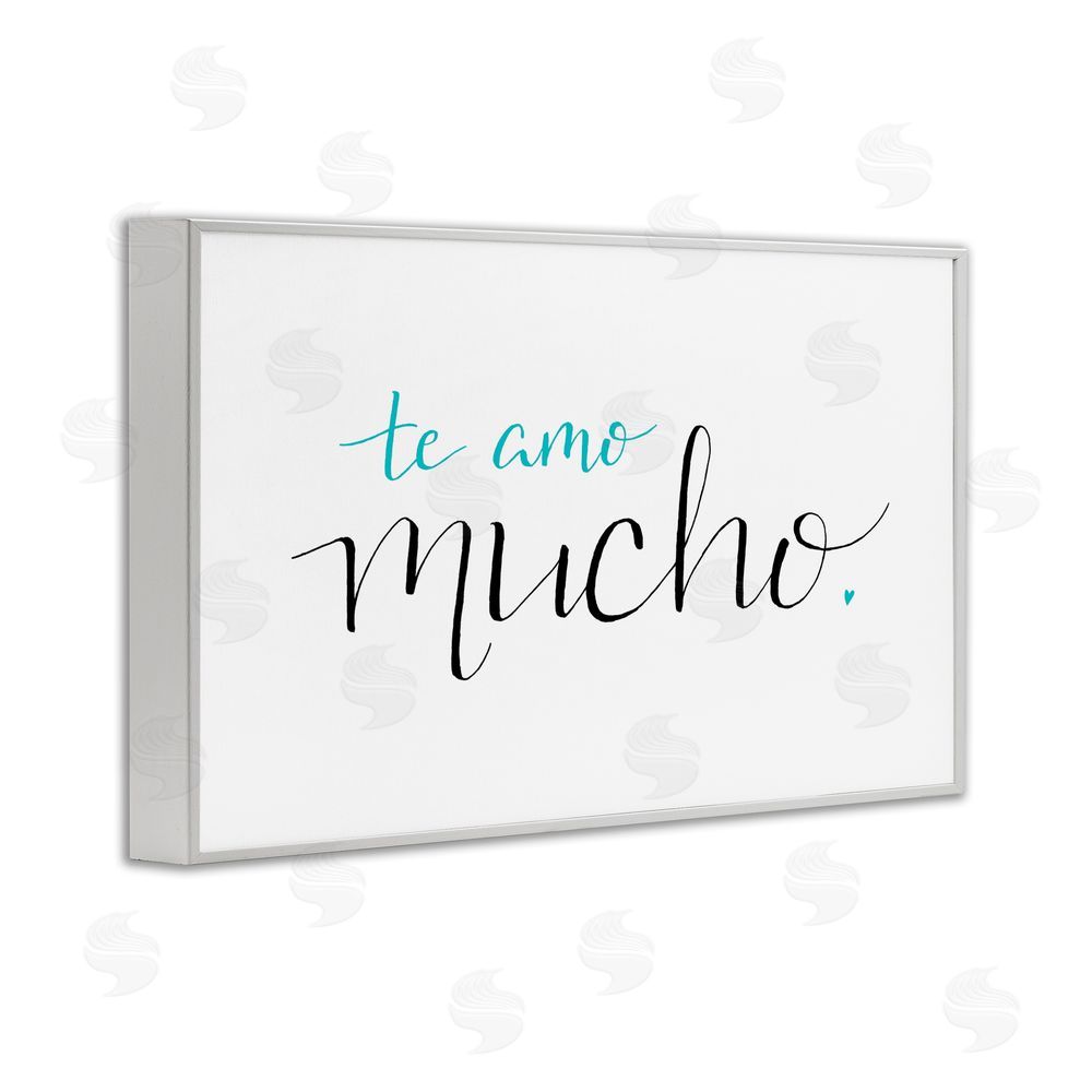 SD Graphics Studio Te Amo Mucho Turquesa White Framed Giclee Wall Art Print