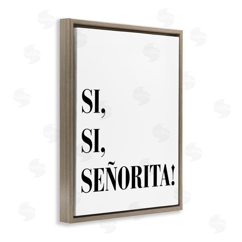 SD Graphics Studio Sí, Sí, Señorita Brown Floating Frame Canvas Wall Art Print