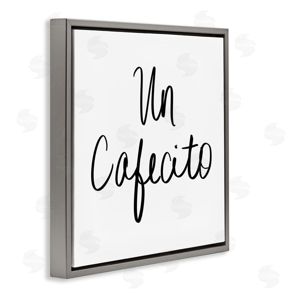 SD Graphics Studio Un Cafecito Diseño Minimalista Gray Floating Frame Canvas Wall Art Print