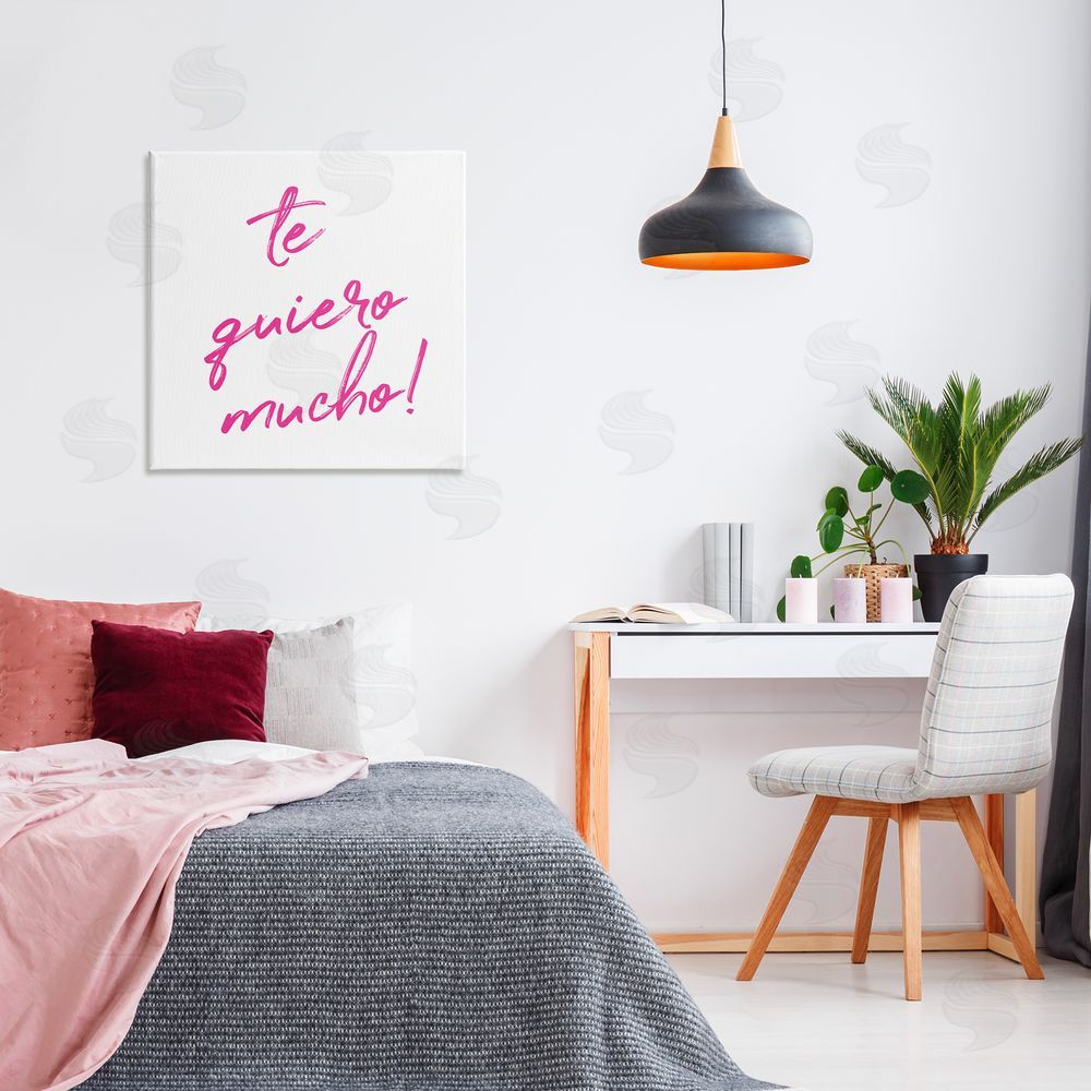 SD Graphics Studio Te Quiero Mucho Rosa Canvas Wall Art Print in Room