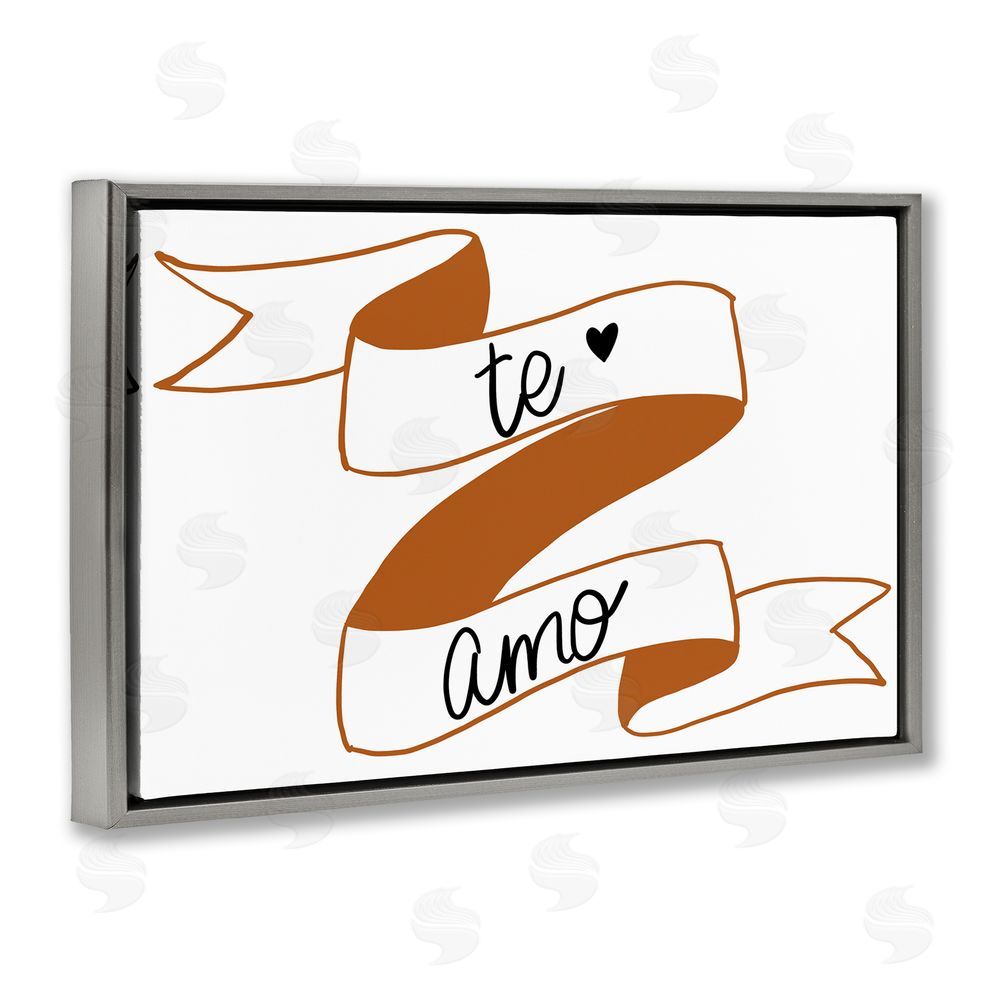SD Graphics Studio Te Amo con Cinta Gray Floating Frame Canvas Wall Art Print