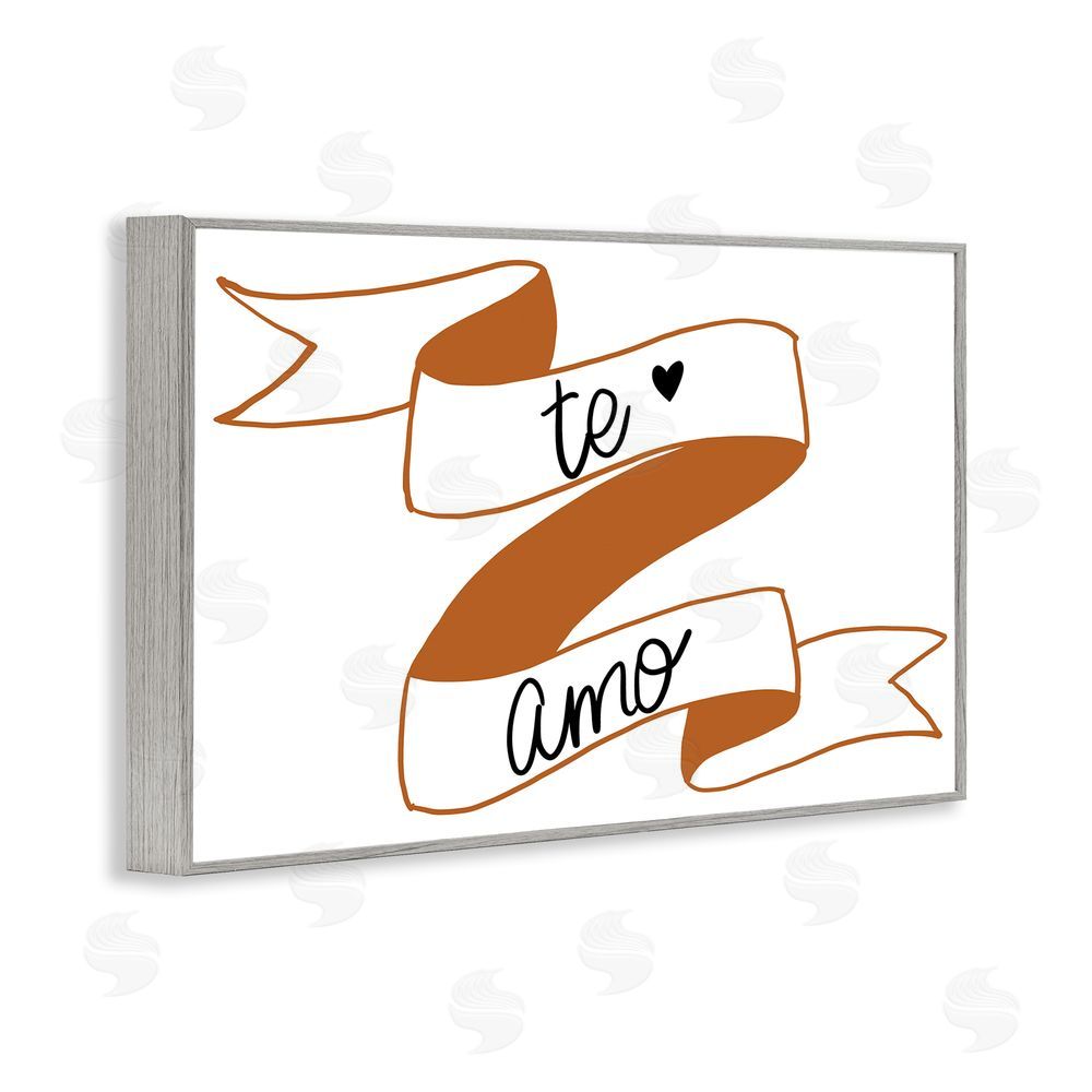 SD Graphics Studio Te Amo con Cinta Gray Framed Giclee Wall Art Print
