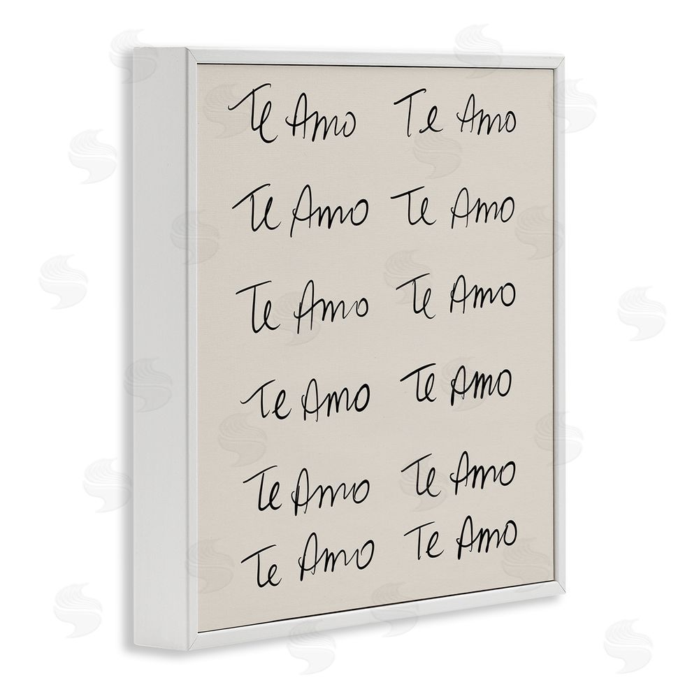 SD Graphics Studio Te Amo Repetitivo White Framed Giclee Wall Art Print