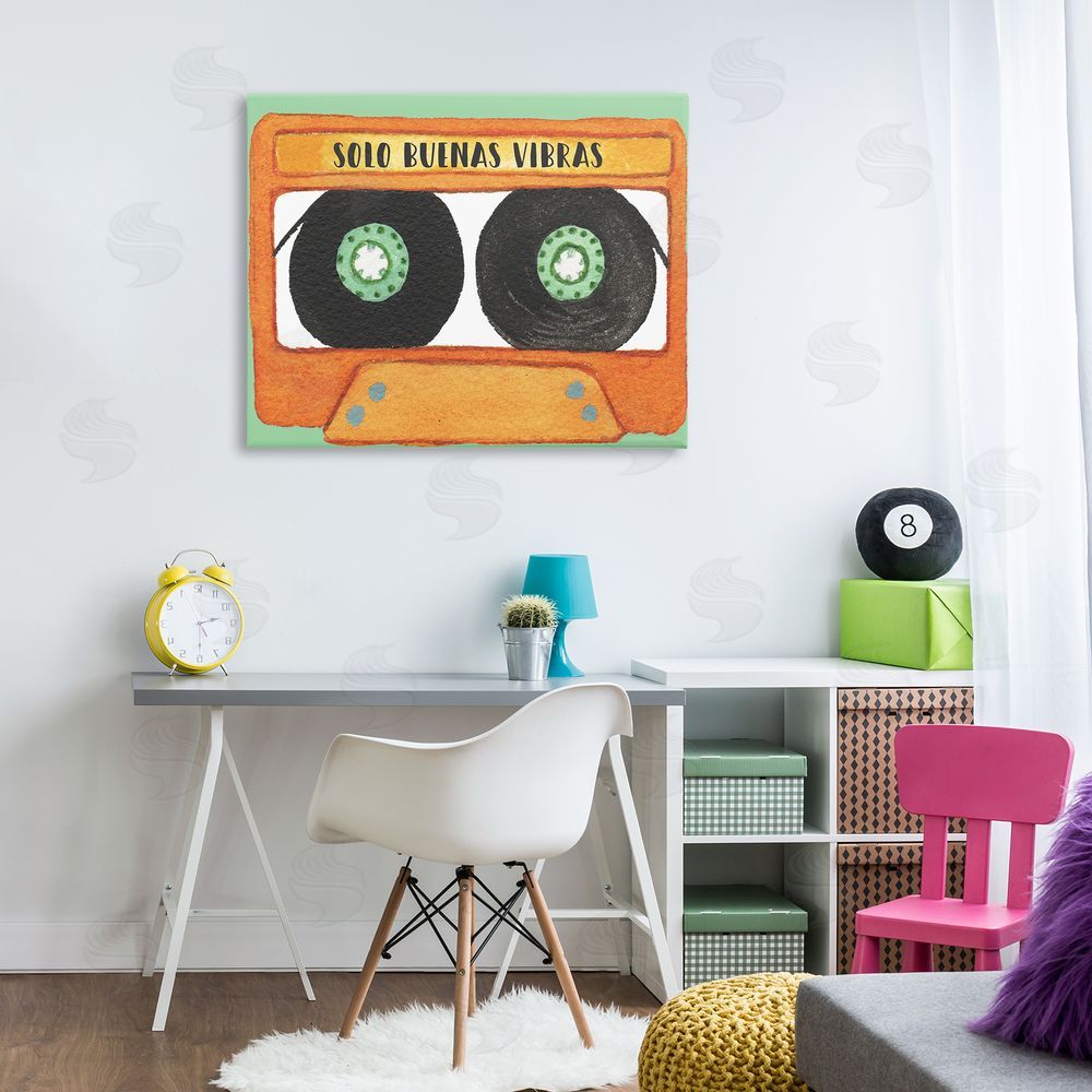 Jennifer Pugh Solo Buenas Vibras Casete Canvas Wall Art Print in Room