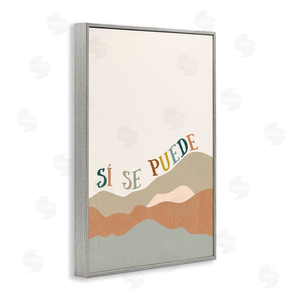 Anna Quach Sí Se Puede Montañas Gray Framed Giclee Wall Art Print