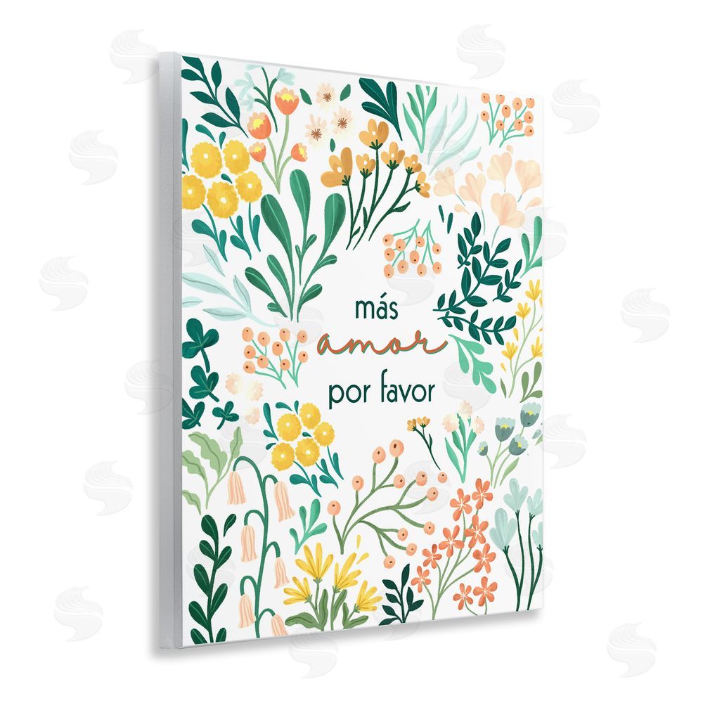 Angel Nicole Más Amor Por Favor Flores Wooden Wall Plaque Art Print
