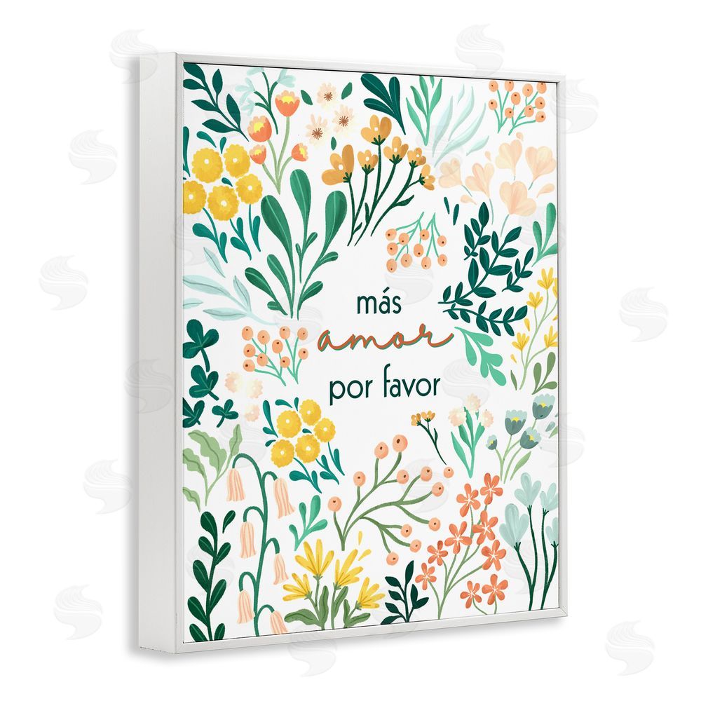 Angel Nicole Más Amor Por Favor Flores White Framed Giclee Wall Art Print