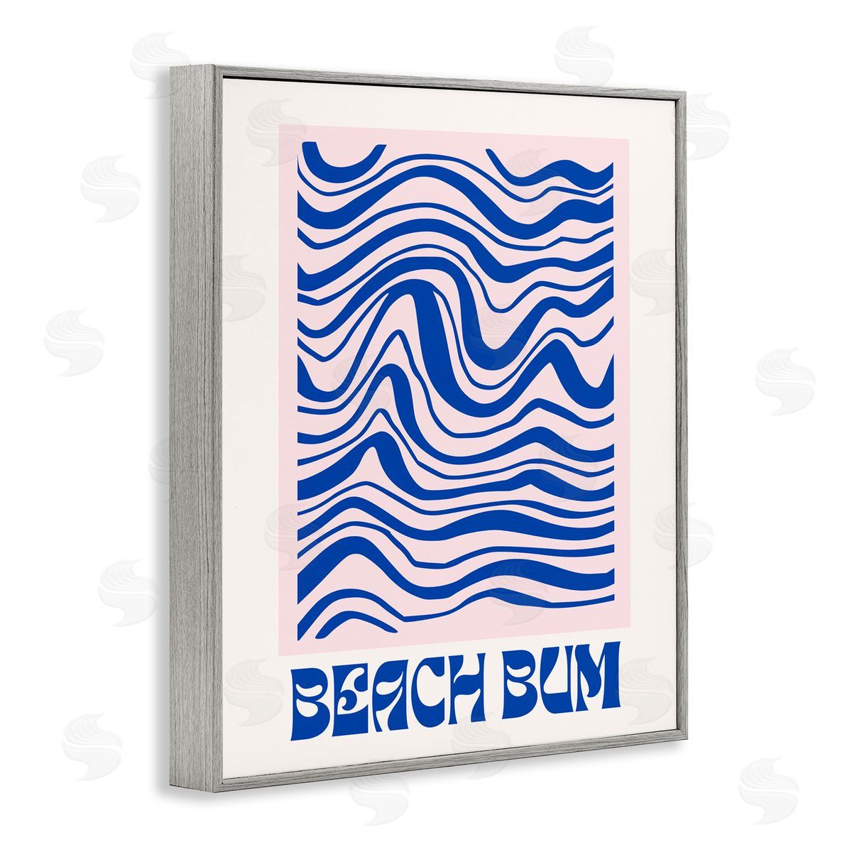 Beach Bum Abstract Waves Grey Frame Print Wall Art, Home Decor by House of Lulu