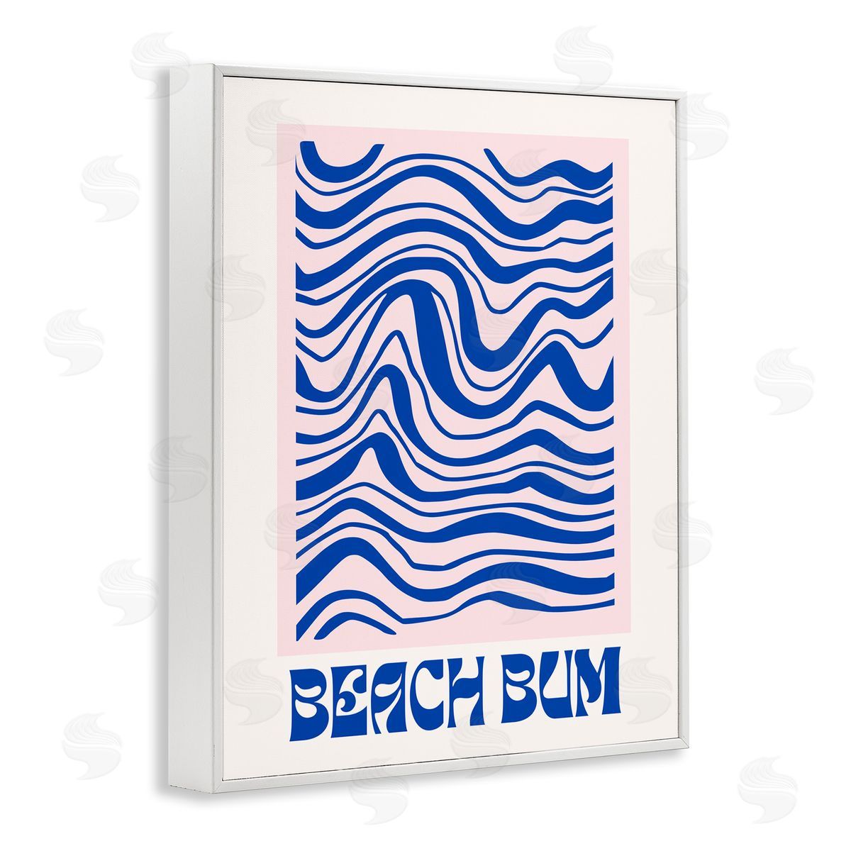 Beach Bum Abstract Waves White Frame Print Wall Art, Home Decor by House of Lulu