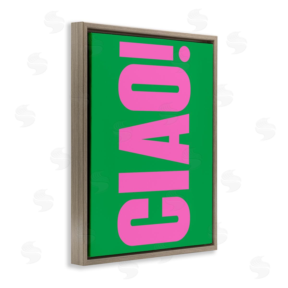 Ciao Pink & Green Brown Floating Frame Canvas Wall Art, Home Decor by House of Lulu