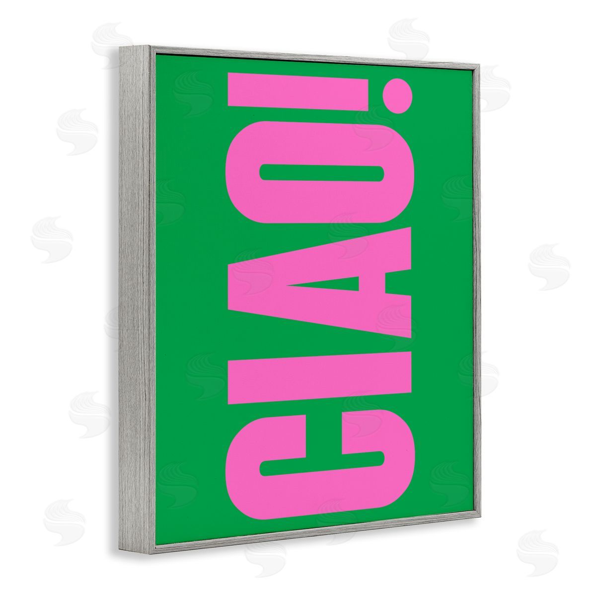 Ciao Pink & Green Grey Frame Print Wall Art, Home Decor by House of Lulu