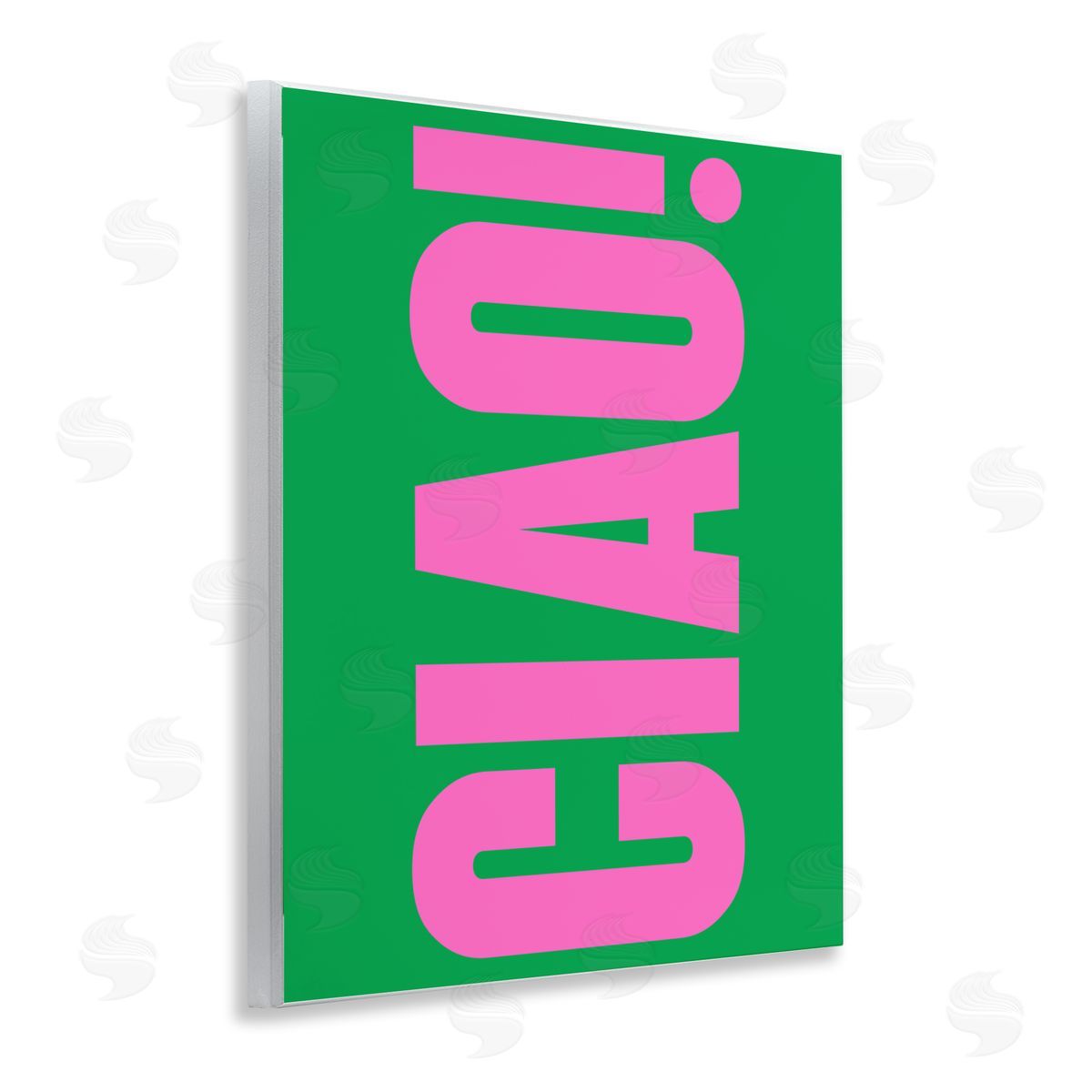 Ciao Pink & Green Wood Plaque Wall Art, Home Decor by House of Lulu