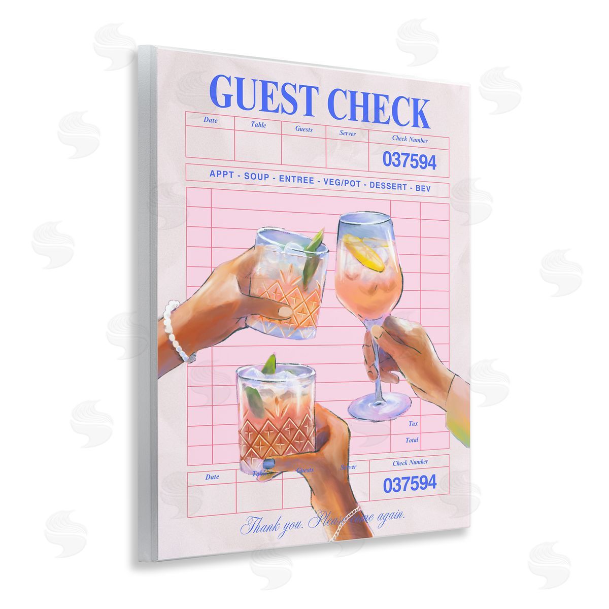 Cheers over Guest Check Wood Plaque Wall Art, Home Decor by House of Lulu