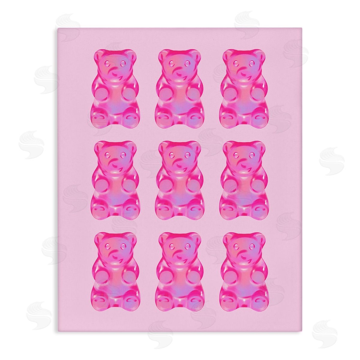 Pink Candy Bears Canvas Wall Art, Home Decor by House of Lulu