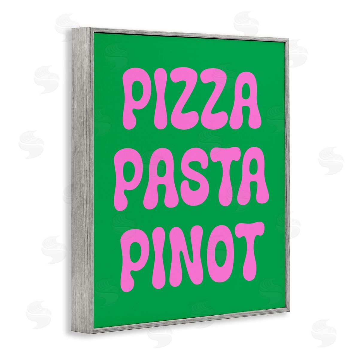 Pizza Pasta Pinot Grey Frame Print Wall Art, Home Decor by House of Lulu