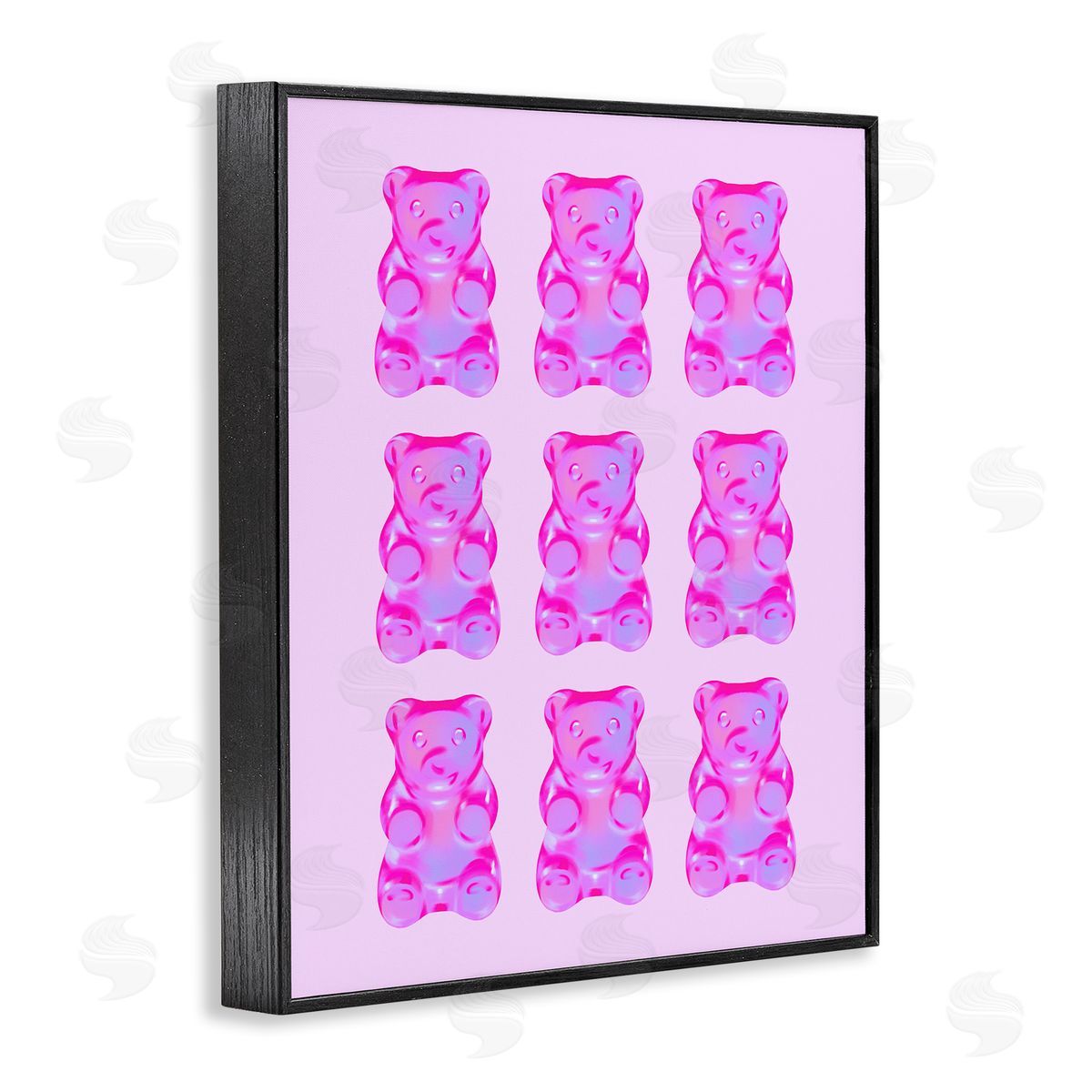 Purple Ombre Candy Bears Black Frame Print Wall Art, Home Decor by House of Lulu