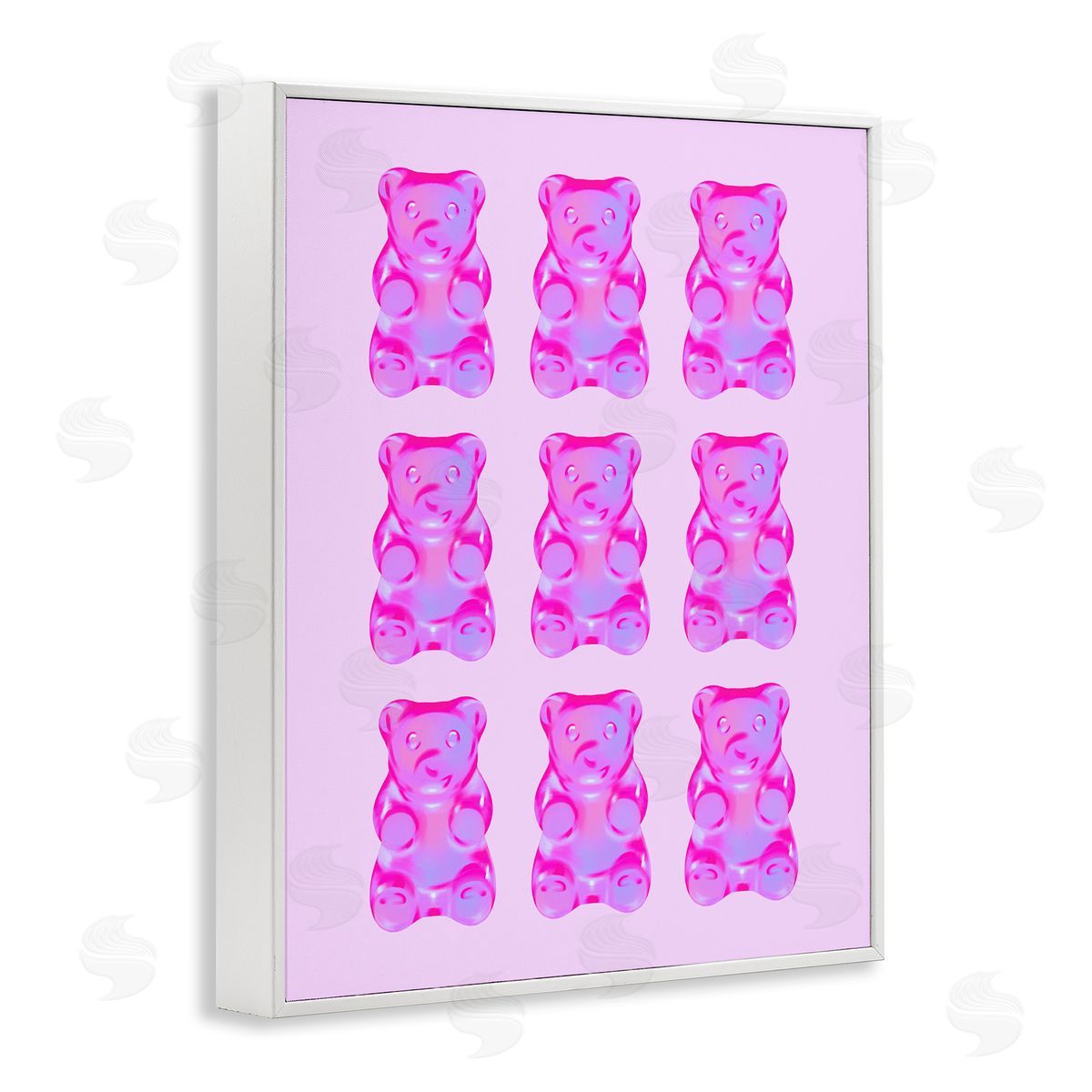 Purple Ombre Candy Bears White Frame Print Wall Art, Home Decor by House of Lulu