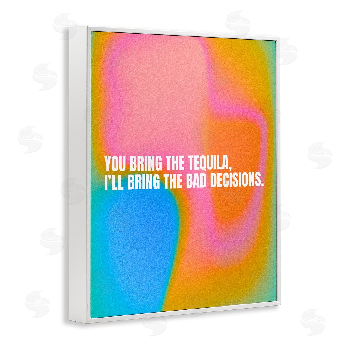 Tequila & Bad Decisions White Frame Print Wall Art, Home Decor by House of Lulu