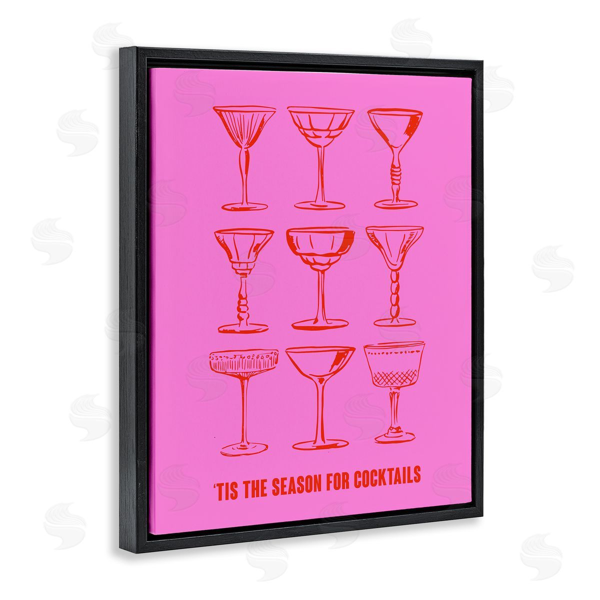 Season For Cocktails Black Floating Frame Canvas Wall Art, Home Decor by House of Lulu