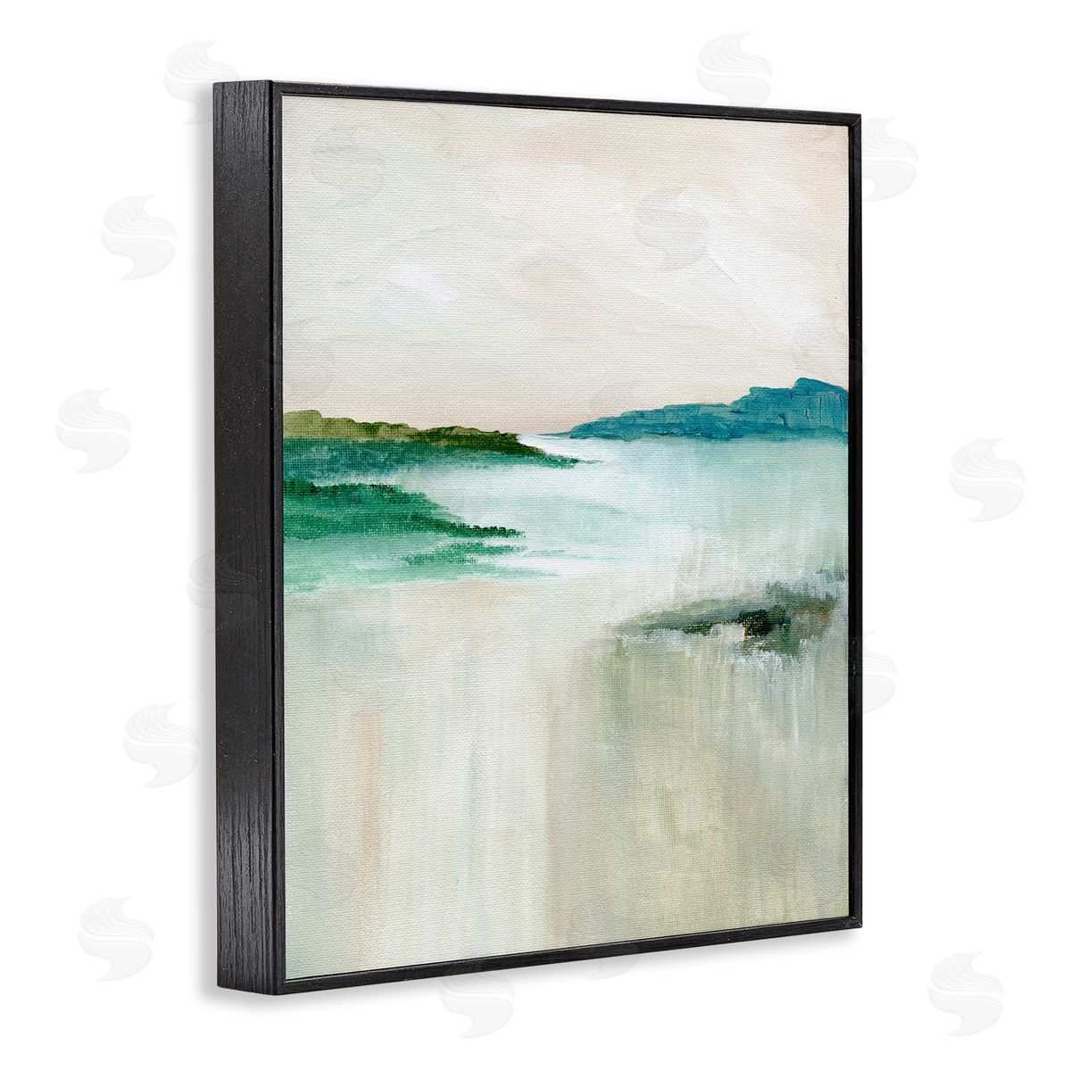 Blue Tone Misty Landscape Black Frame Print Wall Art, Home Decor by Nikita Jariwala