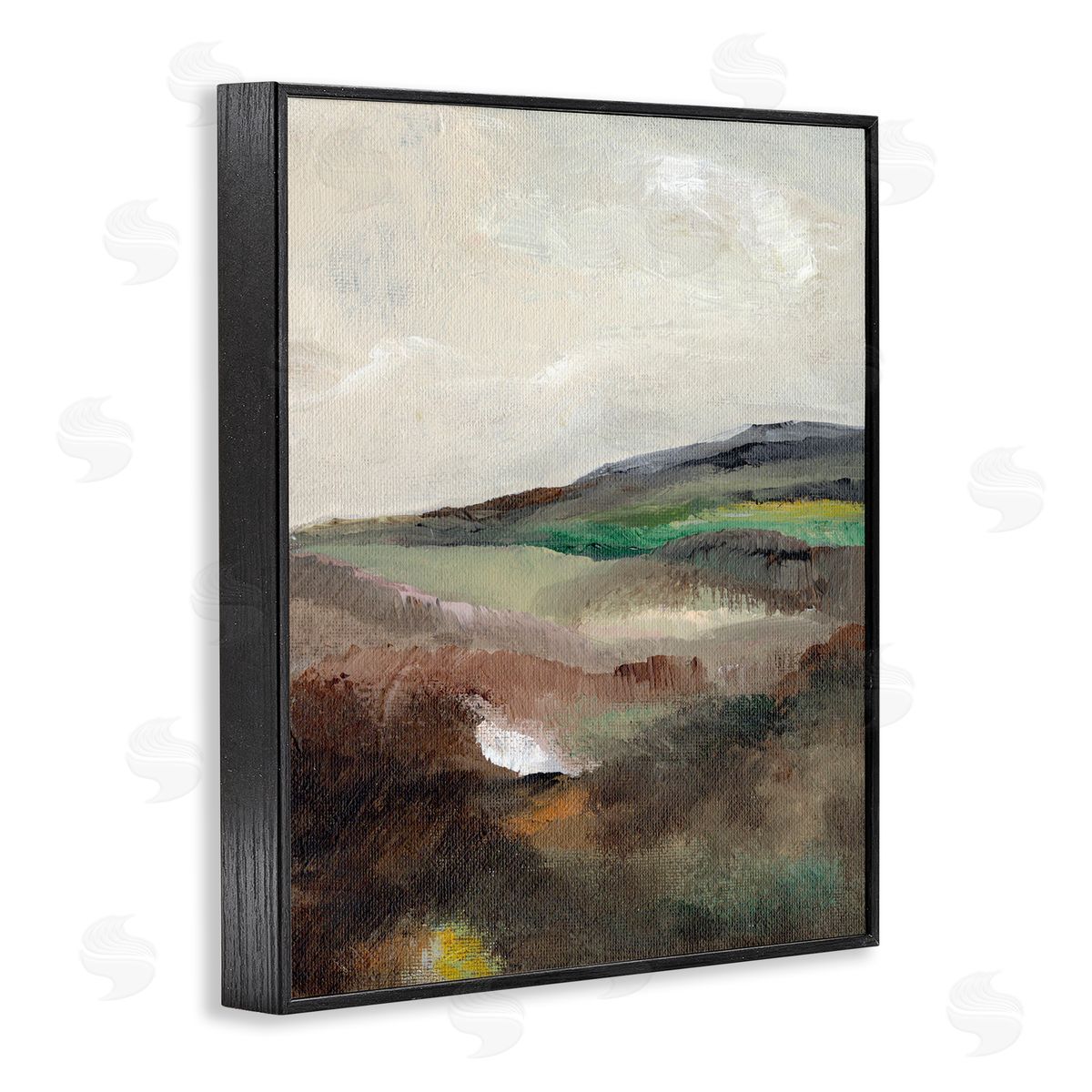 Misty Hills Land Black Frame Print Wall Art, Home Decor by Nikita Jariwala