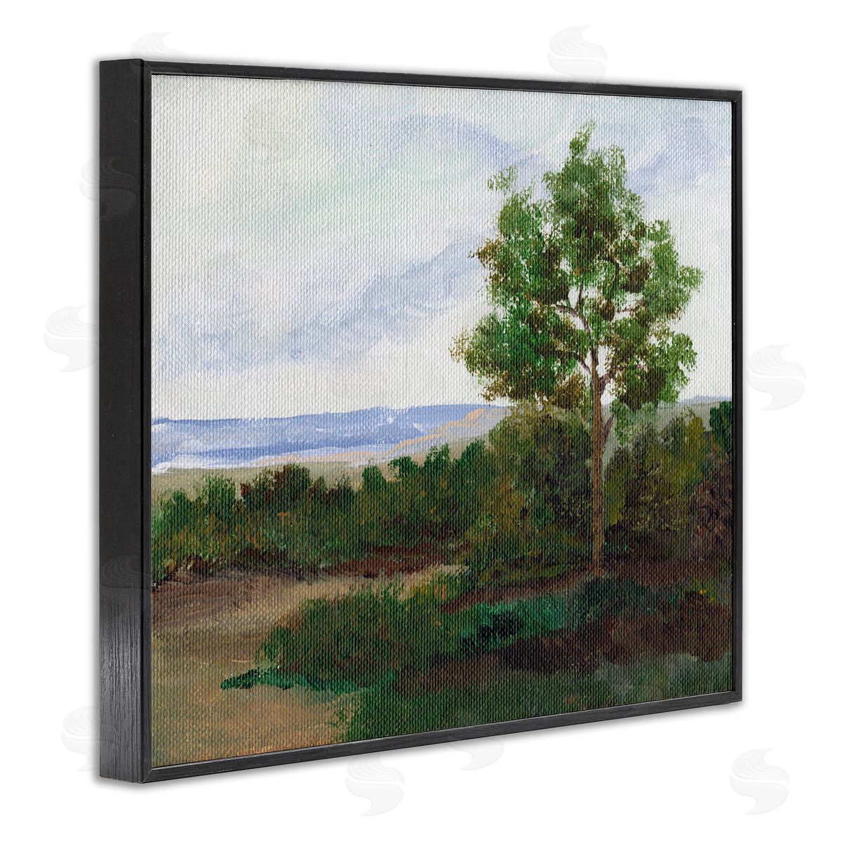 Summer Evening Landscape Black Frame Print Wall Art, Home Decor by Nikita Jariwala