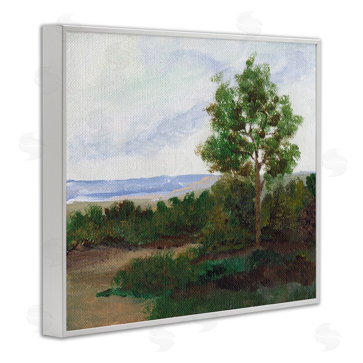 Summer Evening Landscape White Frame Print Wall Art, Home Decor by Nikita Jariwala