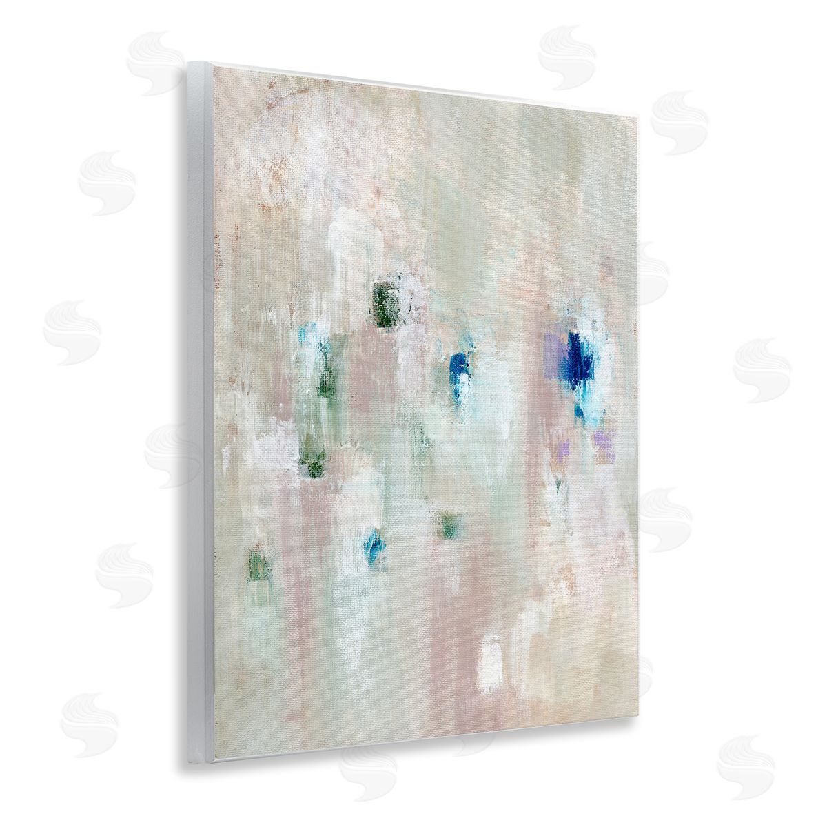 Neutrals with Blue Spots Wood Plaque Wall Art, Home Decor by Nikita Jariwala