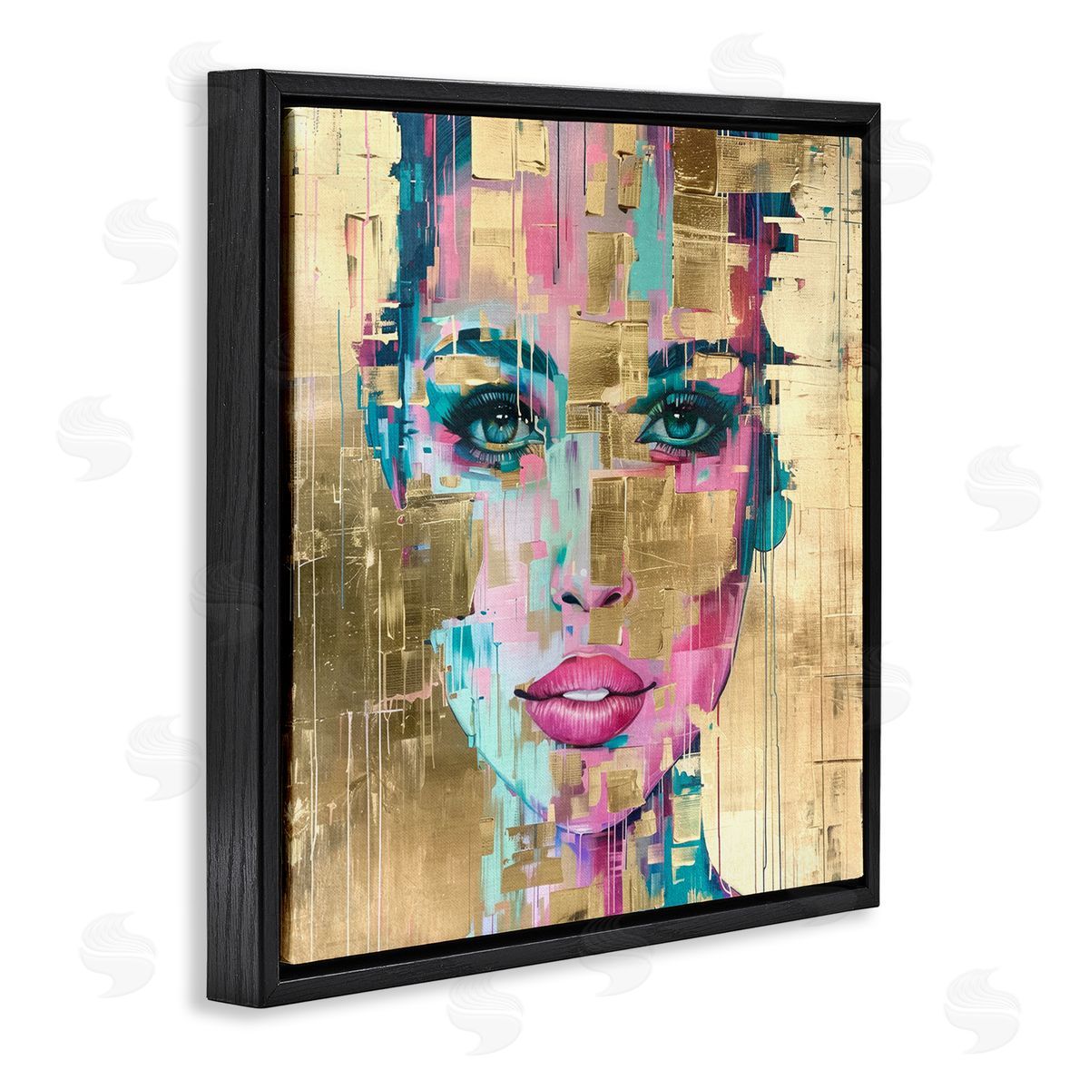 Bold Hued Radiance Black Floating Frame Canvas Wall Art, Home Decor by Svetlana Aleynikova