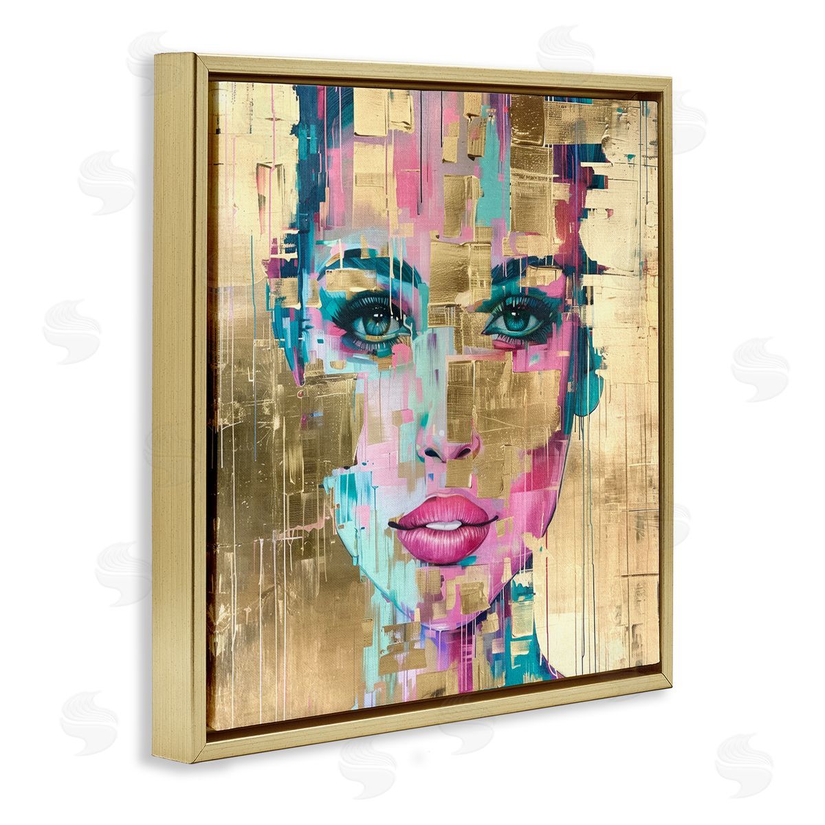 Bold Hued Radiance Gold Floating Frame Canvas Wall Art, Home Decor by Svetlana Aleynikova