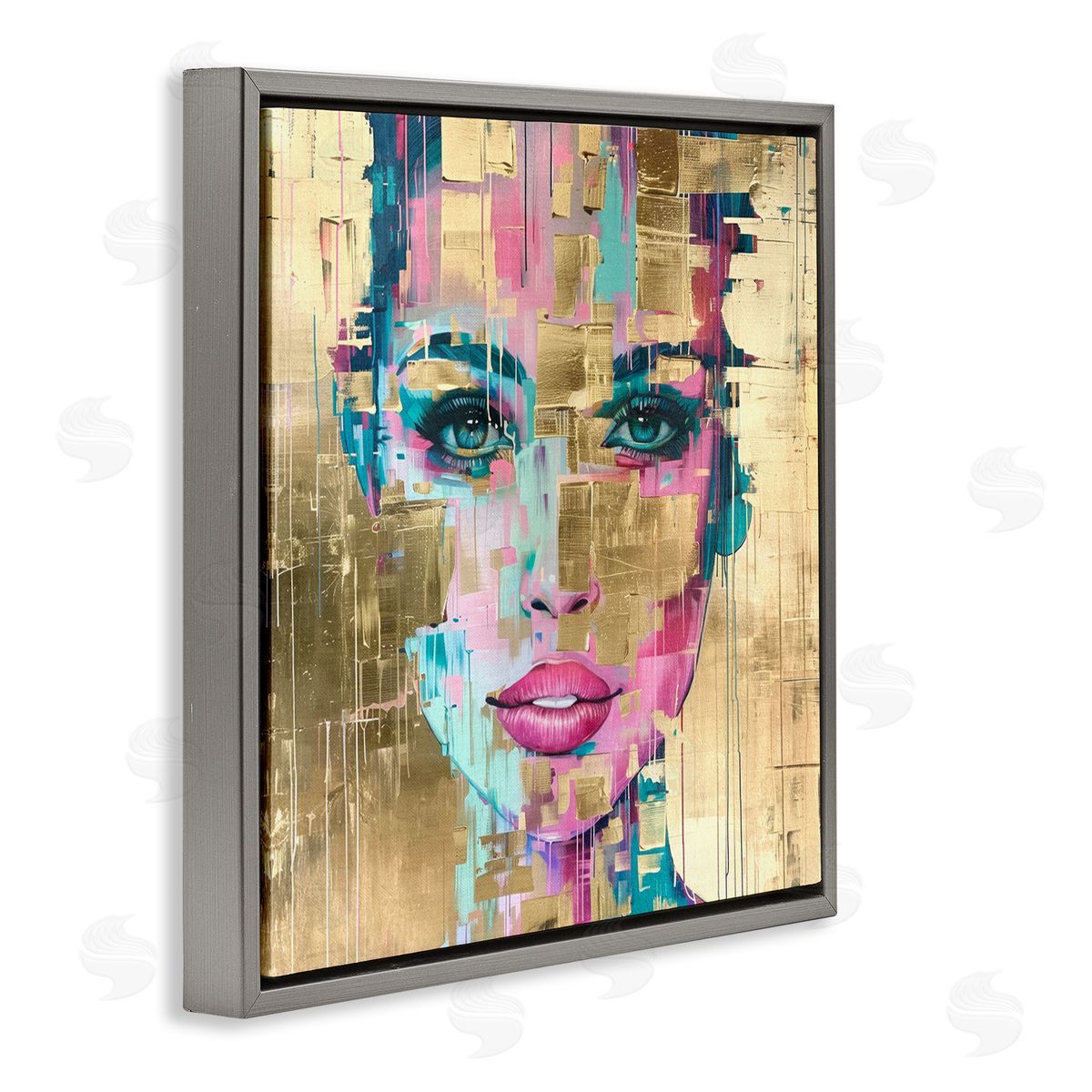 Bold Hued Radiance Grey Floating Frame Canvas Wall Art, Home Decor by Svetlana Aleynikova