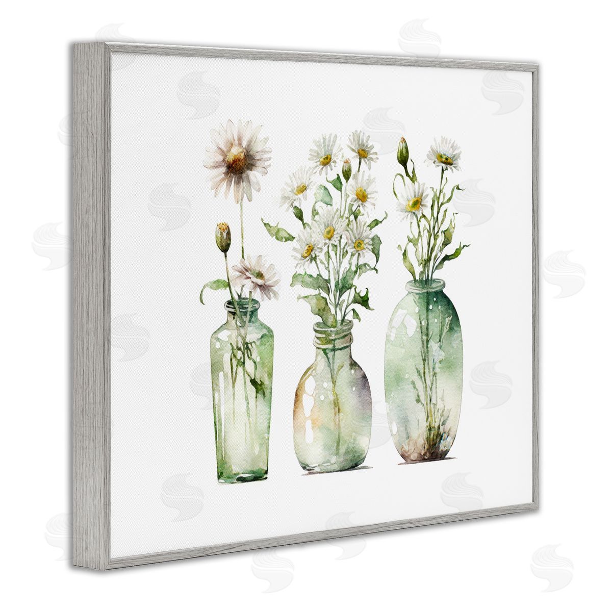 Delicate Glass Vases Grey Frame Print Wall Art, Home Decor by Svetlana Aleynikova