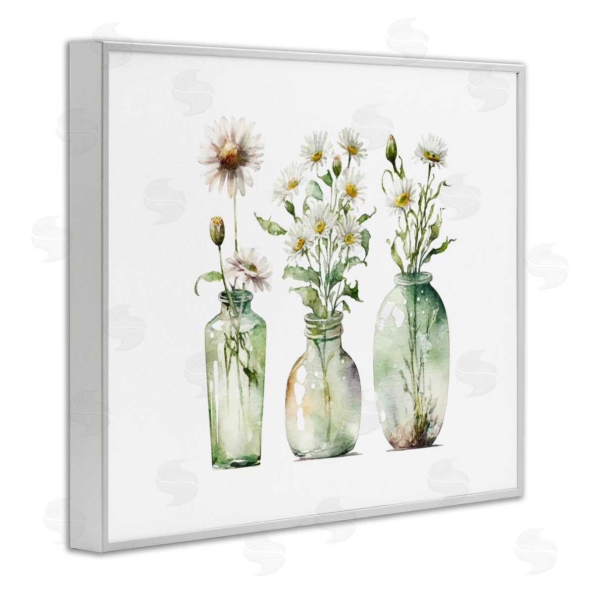 Delicate Glass Vases White Frame Print Wall Art, Home Decor by Svetlana Aleynikova