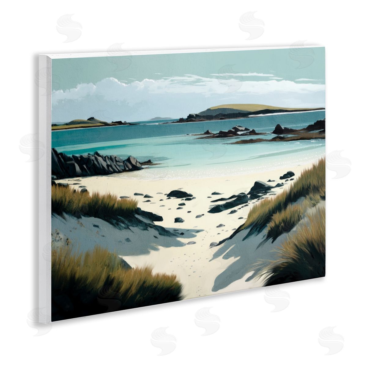 Wild Island Landscape Wood Plaque Wall Art, Home Decor by Svetlana Aleynikova