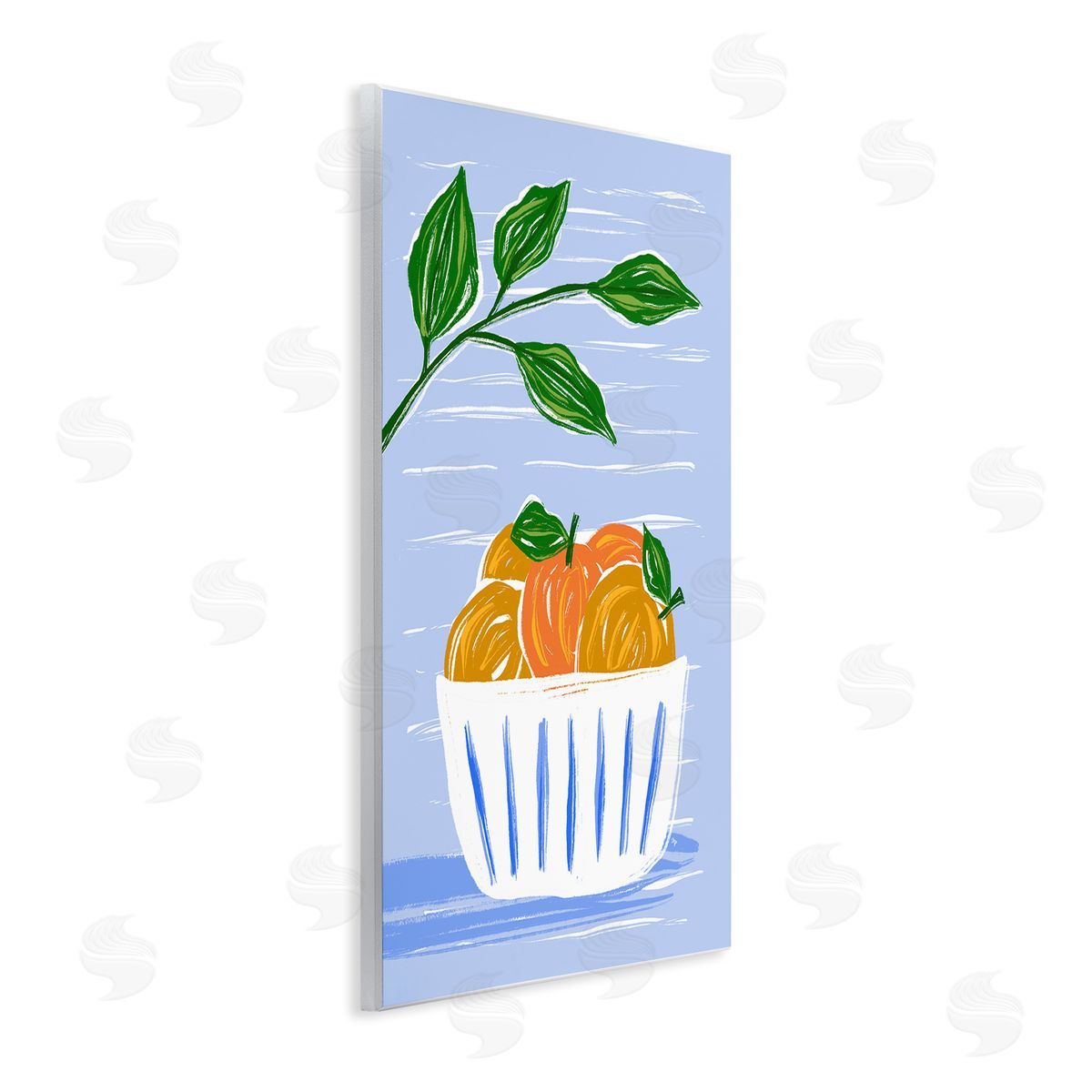 Bowl Of Oranges Wood Plaque Wall Art, Home Decor by Martina Pavlova