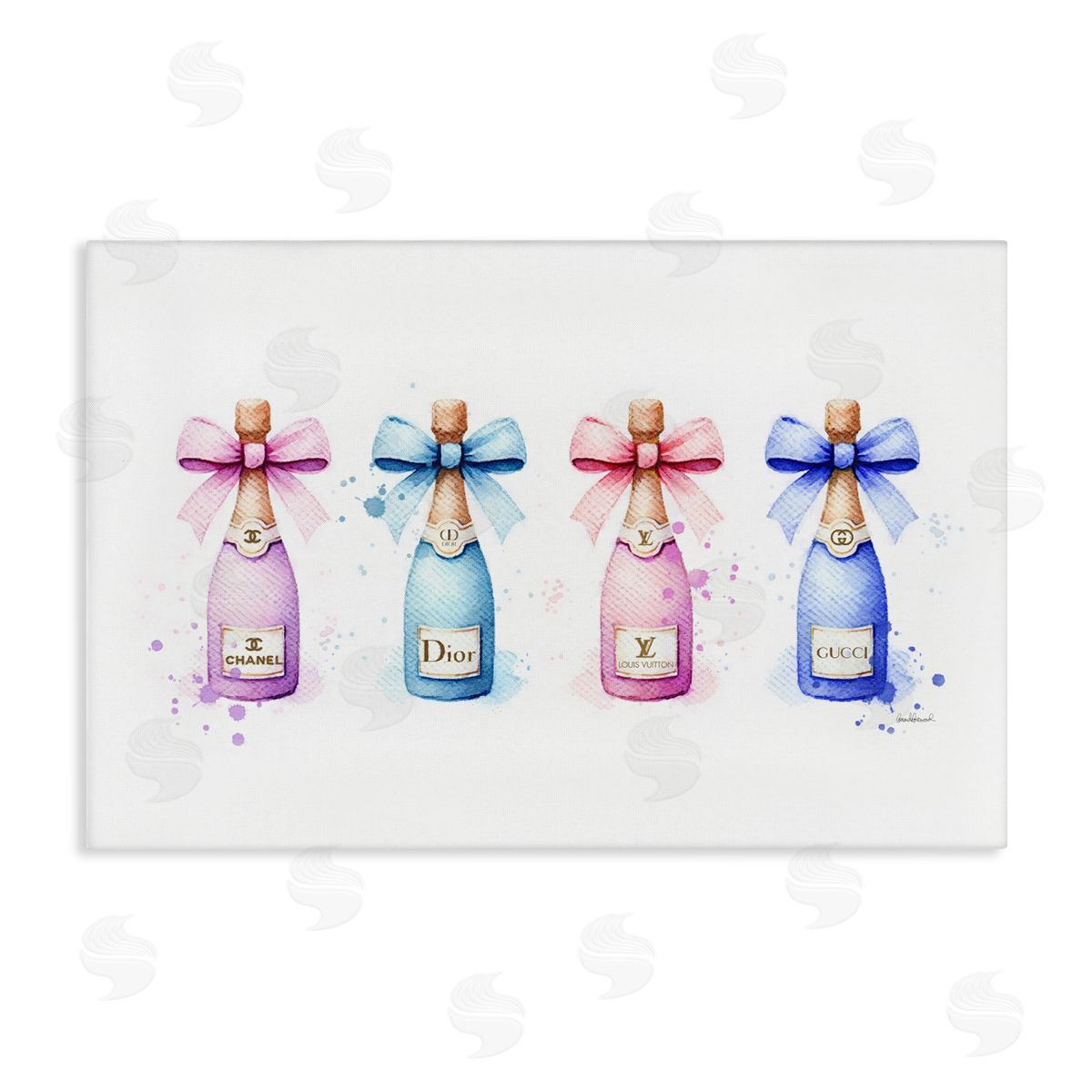 Pastel Glam Champagnes Canvas Wall Art, Home Decor by Amanda Greenwood