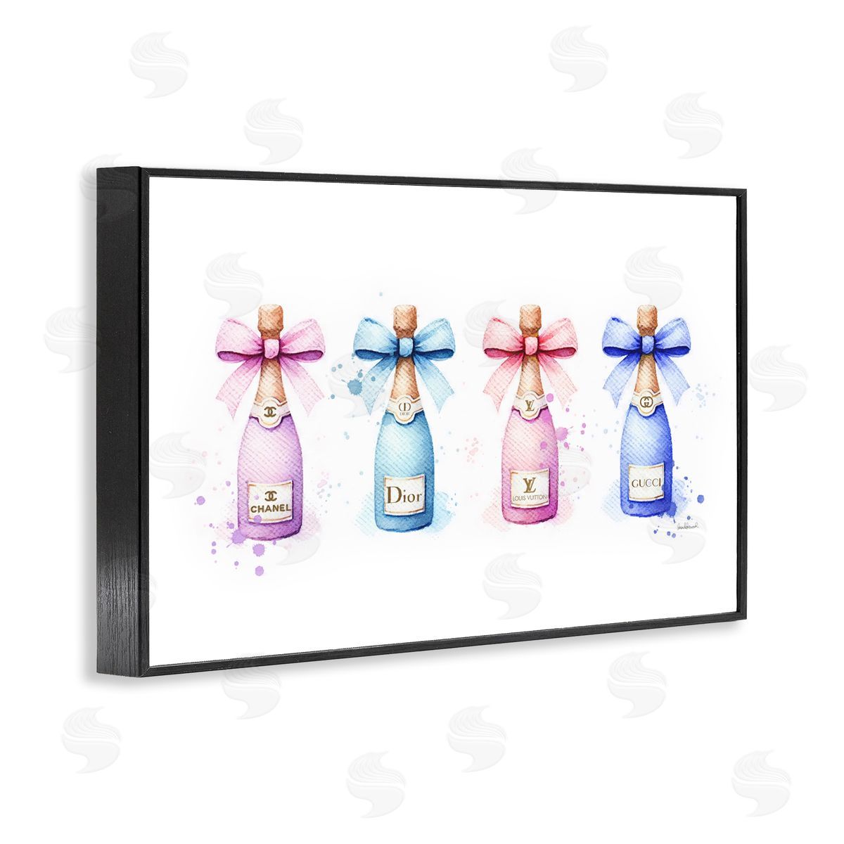 Pastel Glam Champagnes Black Frame Print Wall Art, Home Decor by Amanda Greenwood