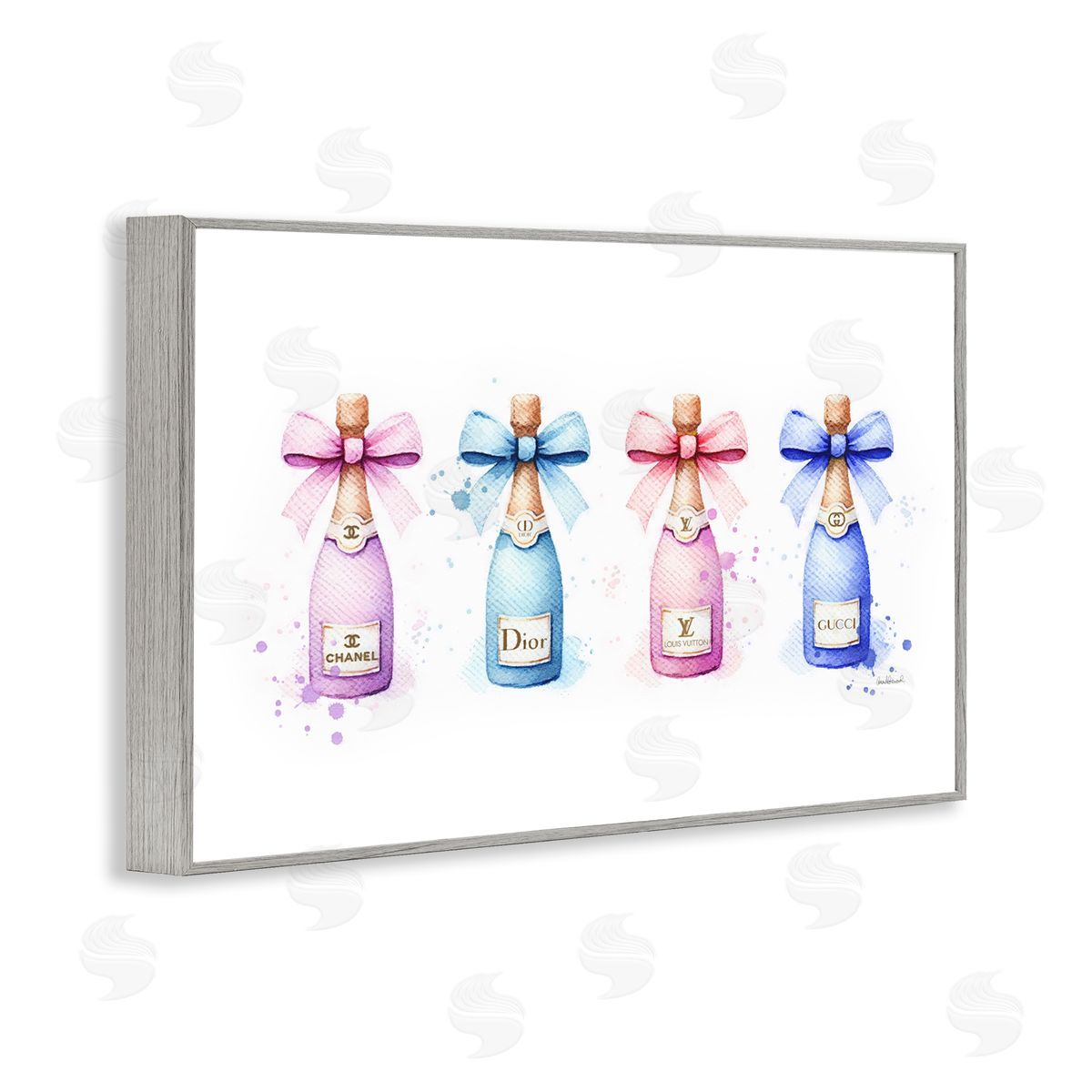 Pastel Glam Champagnes Grey Frame Print Wall Art, Home Decor by Amanda Greenwood