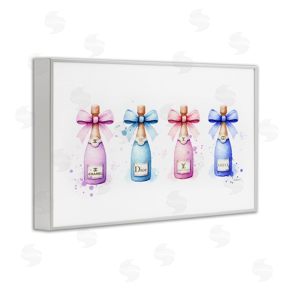 Pastel Glam Champagnes White Frame Print Wall Art, Home Decor by Amanda Greenwood