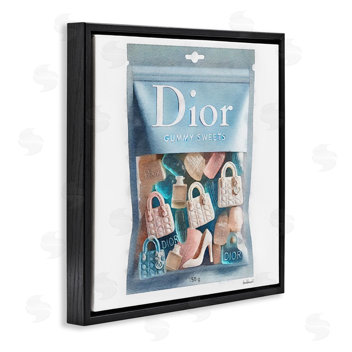 Glam Brand Gummy Fashion Black Floating Frame Canvas Wall Art, Home Decor by Amanda Greenwood