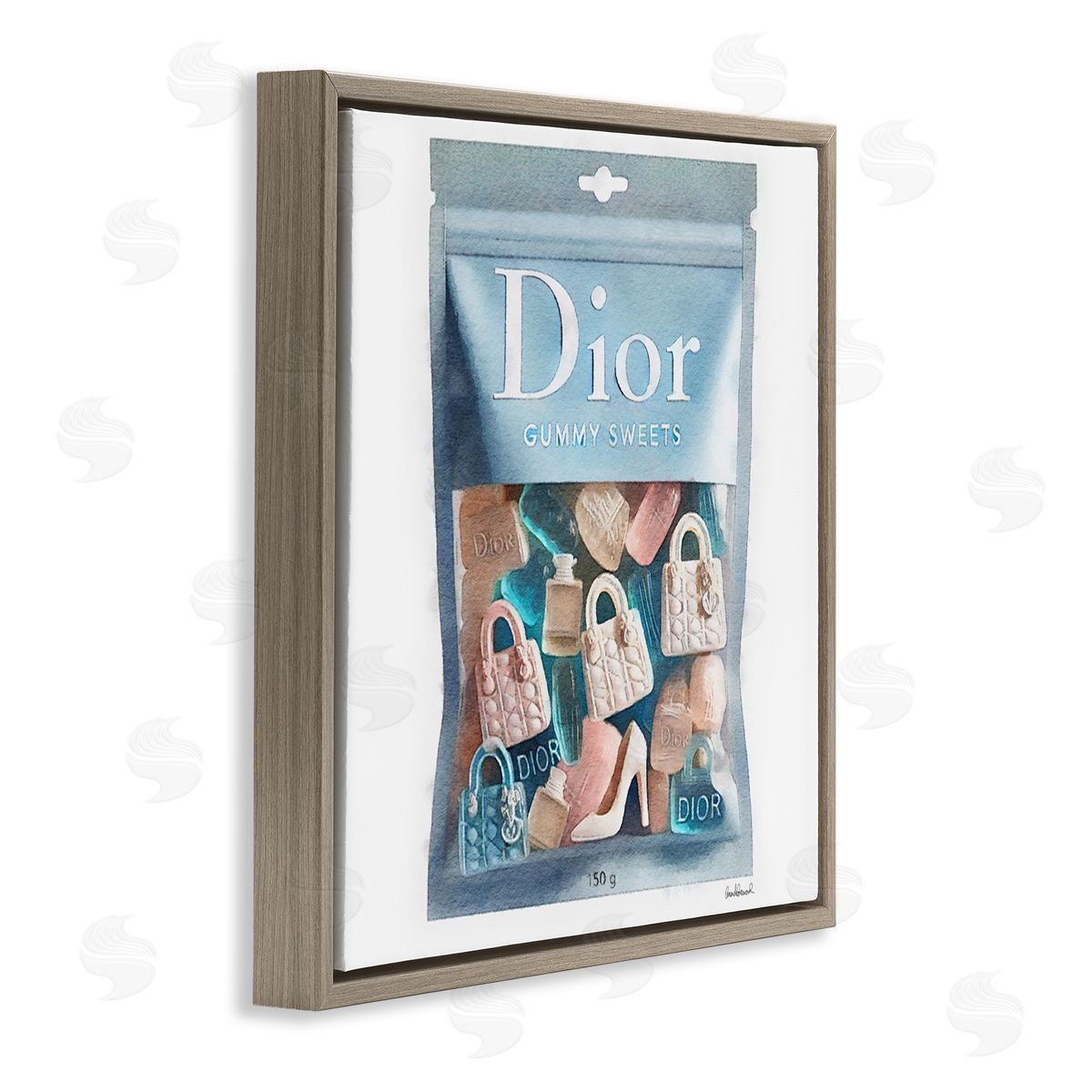 Glam Brand Gummy Fashion Brown Floating Frame Canvas Wall Art, Home Decor by Amanda Greenwood